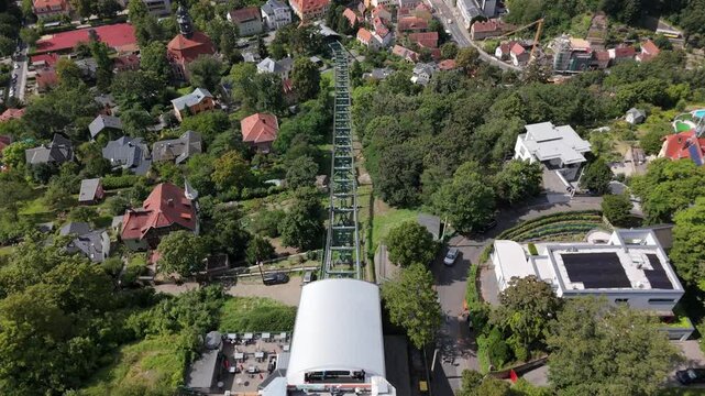 Dresden Schwebebahn Suspension Railway Top Down Aerial Loschwitz