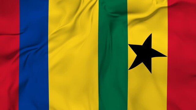Colombia vs Ghana flag animation seamless loop. 4k resolution