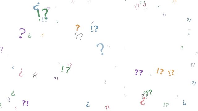 Unique Question Mark Abstract Pattern on White Background with Minimal Modern Design 4K 60fps