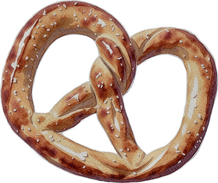 german pretzel on white background