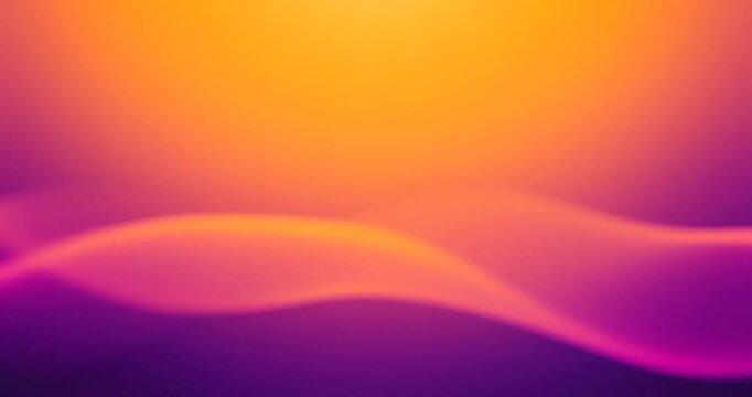 Abstract gradient background wave with purple orange neon glow and blur, smooth vibrant soft light modern minimal wallpaper banner backdrop with copy space and clean design