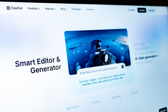 Capcut website interface showing ai video generator tools