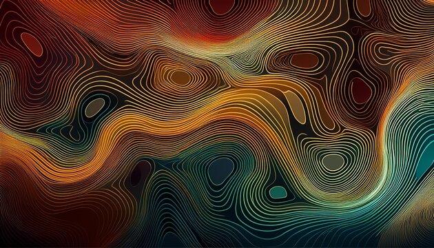 Abstract Topographic Map Design Wallpaper Background With Color Lines Set Different Shades And Thickness Collection Damascus Background