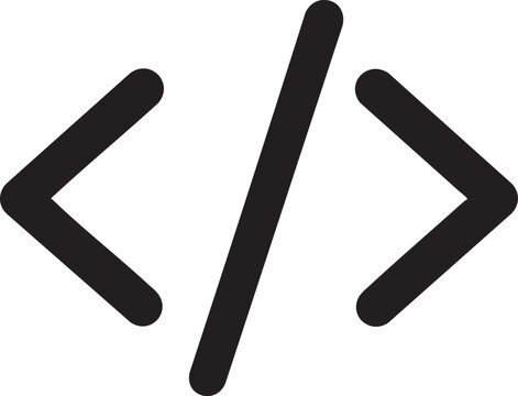 Minimalist code symbol icon representing programming and web development ideal for app design and digital interfaces