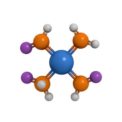 Obraz premium Colorful abstract 3D representation of a molecule structure with spheres and bonds isolated on transparent background