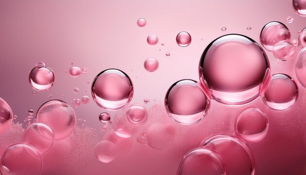 pink water bubbles on a pink background for use with design layouts
