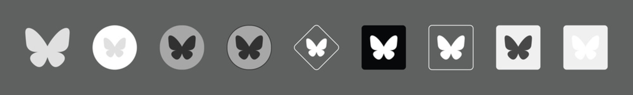 Set of bluesky social media icons in various styles, flat vector design elements