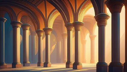 Fototapeta premium arches and columns in a row