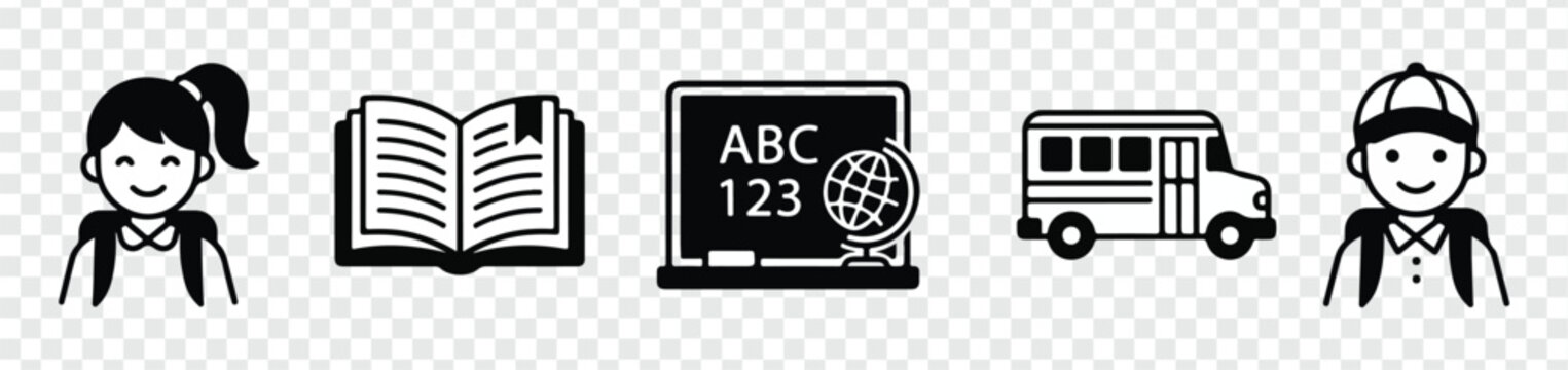 Set of education, student, and school icons