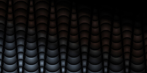 Obraz premium Dark abstract pattern of spheres with subtle blue lighting