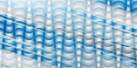 Fototapeta premium Abstract blue and white geometric sphere pattern with light streaks