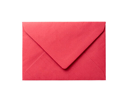 Red paper envelope isolated PNG on transparent background, colorful stationery mail envelope mockup template