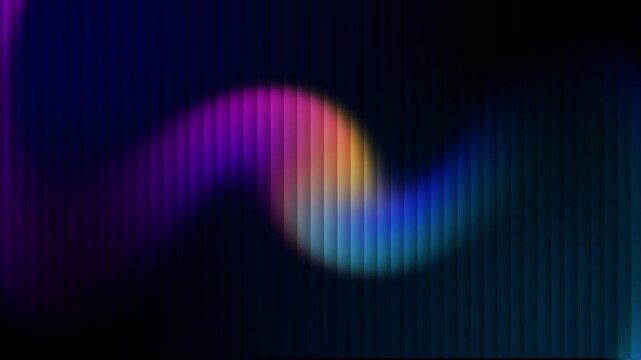 3D abstract motion gradient background loop with vertical corrugated stripes and fluid rainbow colorful light wave swirl