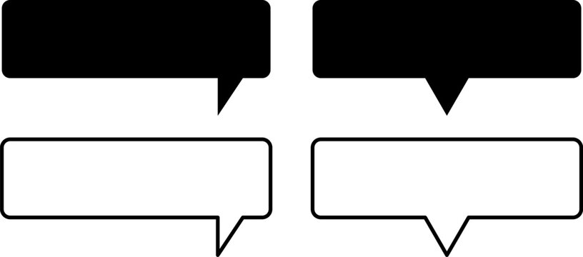 Set of speech bubbles with different tail positions and styles