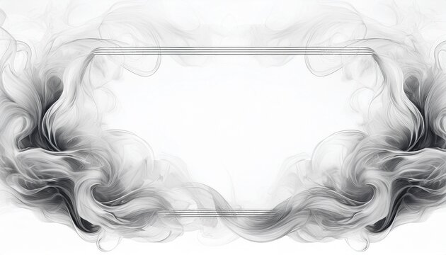 white smoke frame border isolated on white or white background