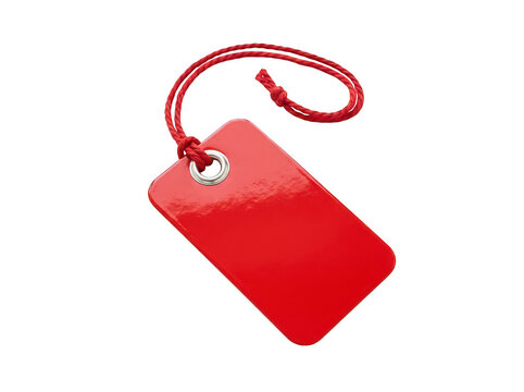 Blank red gift tag with string