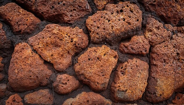 closeup of a weathered laterite rock texture