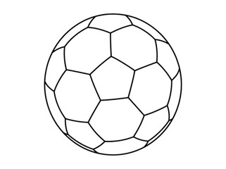 Fototapeta premium Black and white soccer ball line art drawing