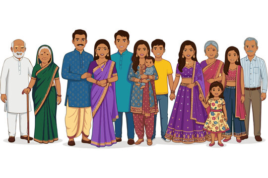 Indian Traditional Attire Character Collection for Design