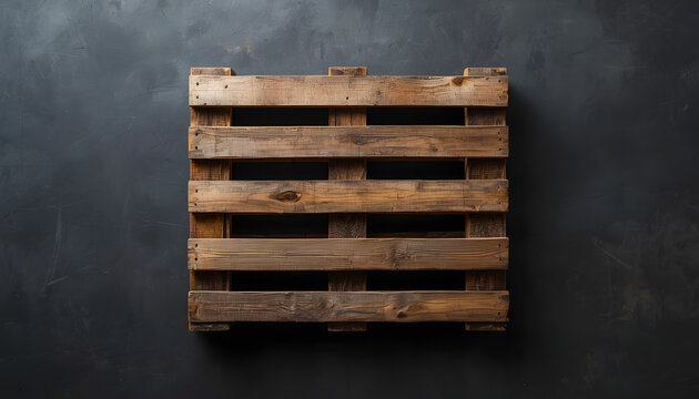 Old wooden pallet on dark background