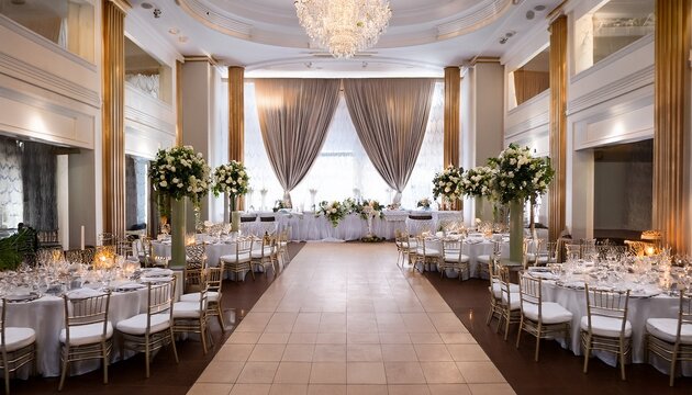 elegant wedding banquet hall interior