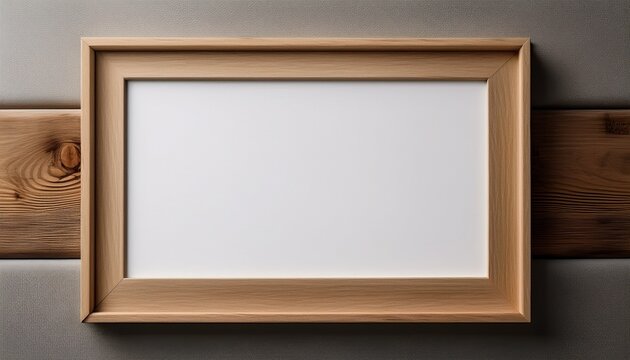 empty wooden picture frame with white mat