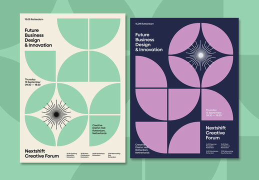 Creative Swiss Style Exhibition Poster Design Layout