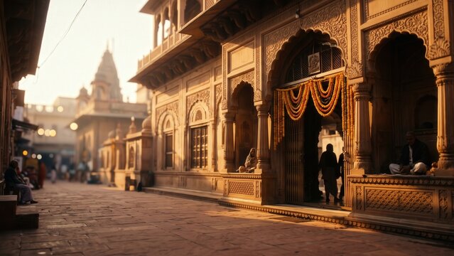 Banke Bihari Temple Vrindavan &ndash; Golden Hour Heritage Architecture