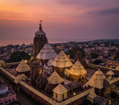 Jagannath Temple Complex &ndash; Puri Sacred Heritage Aerial Panorama