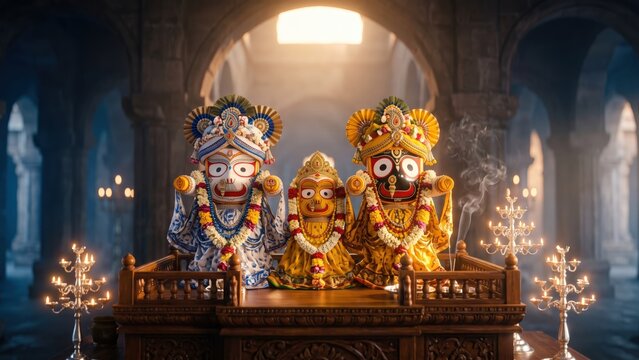 Jagannath Balabhadra Subhadra Triad &ndash; Sacred Puri Temple Darshan