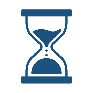 Blue hourglass icon isolated on transparent background