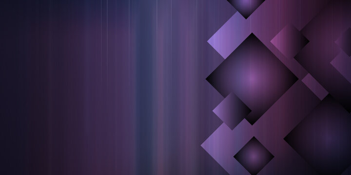 Dark abstract background with purple gradient and geometric diamond shapes