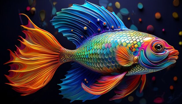 vibrant colorful artificial decorative fish