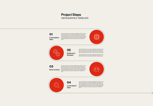 Project Steps Infographic Template with Icons and Winding Path