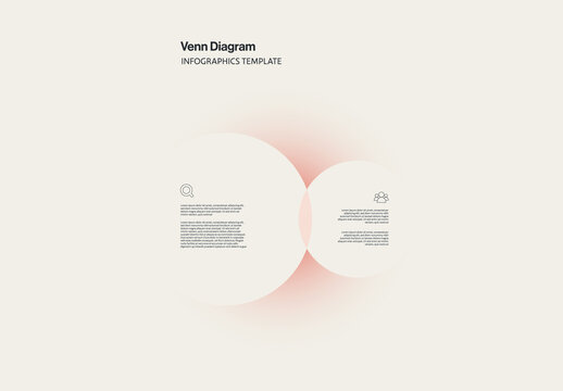 Venn Diagram Infographic Template with Abstract Gradient