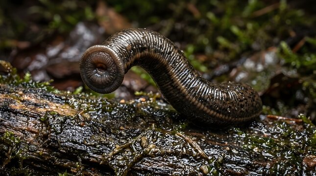
leech in the grass