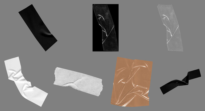 Folded and crumpled paper pieces on neutral background