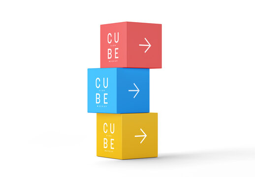 Stacked Cubes Sign Mockup