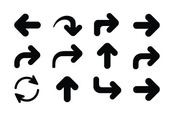 Fototapeta premium Back arrow vector icons, left navigation pointers for previous page, return action and user interface directional symbols.