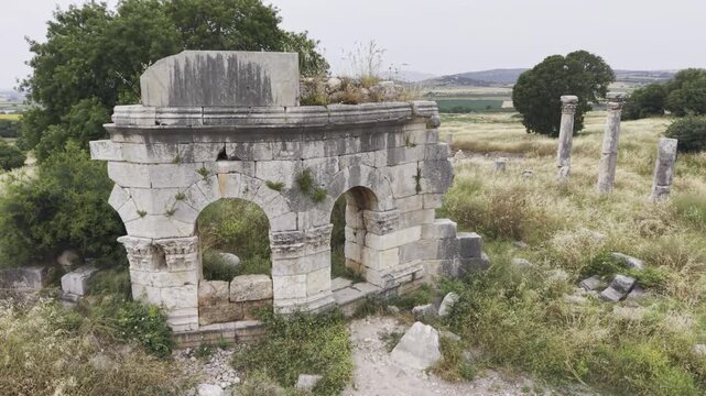 Kastabala Ancient City Aerial View of Archaeological Ruins and Historic Heritage Landmark in Osmaniye Turkey