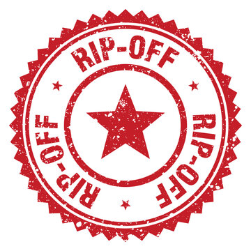 rip-off red grunge round stamp. rip-off stamp