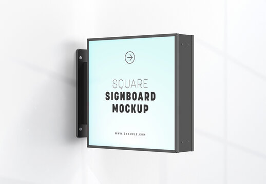 Square Signboard Mockup