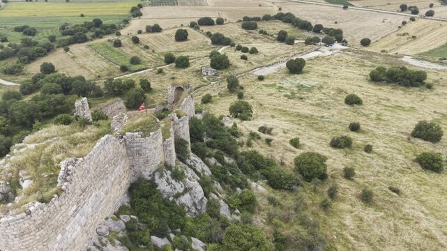 Kastabala Ancient City Aerial View of Archaeological Ruins and Historic Heritage Landmark in Osmaniye Turkey