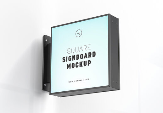 Square Signboard Mockup