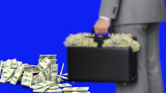 Wealth and money concept blue screen