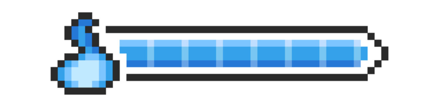Loading Bar Progress With Potion Pixel Art
