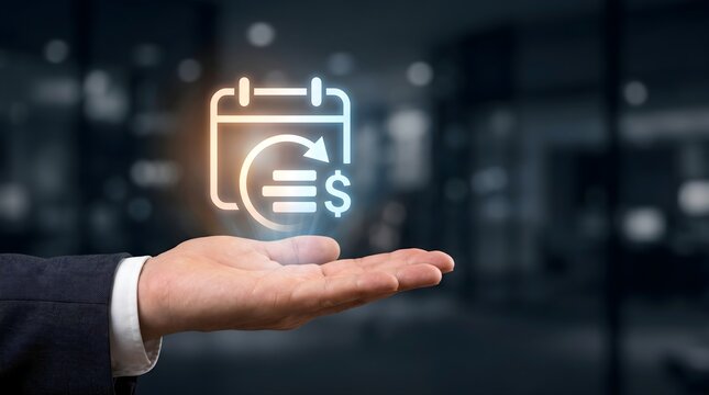 Recurring Payment Schedule and Subscription Billing Calendar with Automatic Payments, Financial Planning, Digital Finance, Business Payment Management