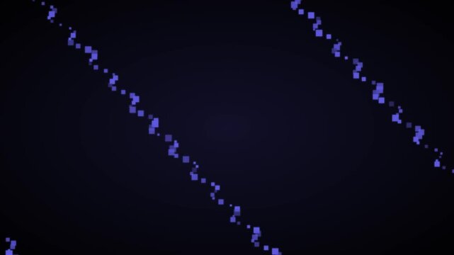 Abstract digital animation 4k background, with moving purple, pixel lines and, dark gradient texture