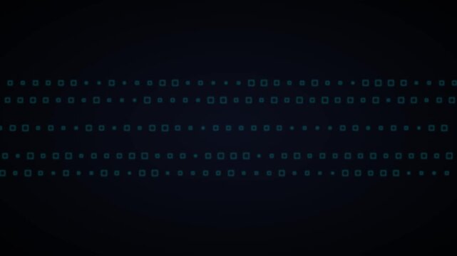 Abstract digital animation 4k background, with glowing blue, square pattern and, data flow lines, for technology and, cyber security concepts