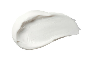 Obraz premium White cosmetic cream smear with textured swirl for skincare beauty product sample, transparent background